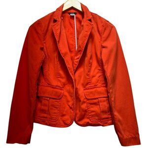 J.Crew Women's One Button Blazer Jacket Long Sleeve Size Medium Orange Pockets